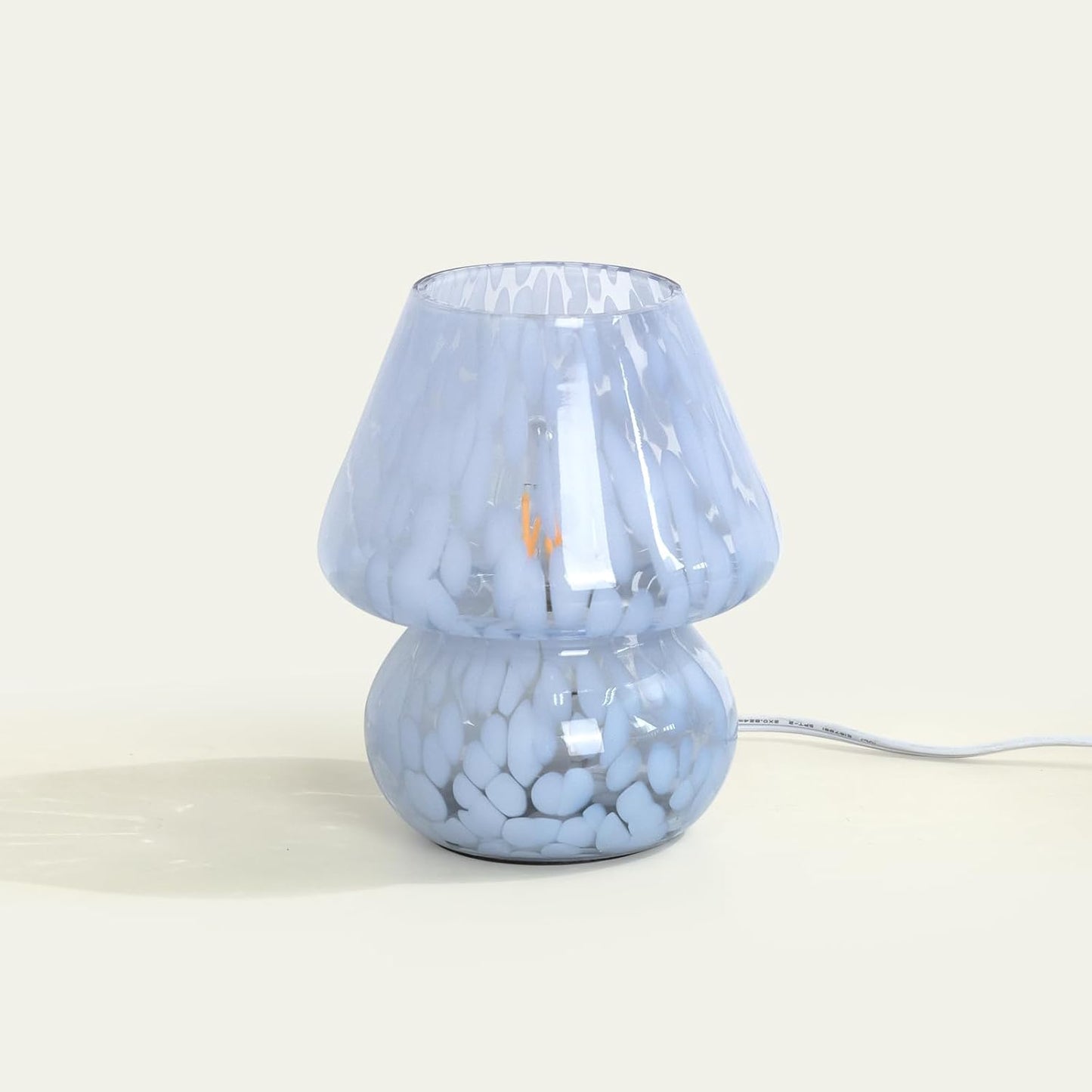 ONEWISH Mushroom Lamp Small Vintage Table Lamp Blue