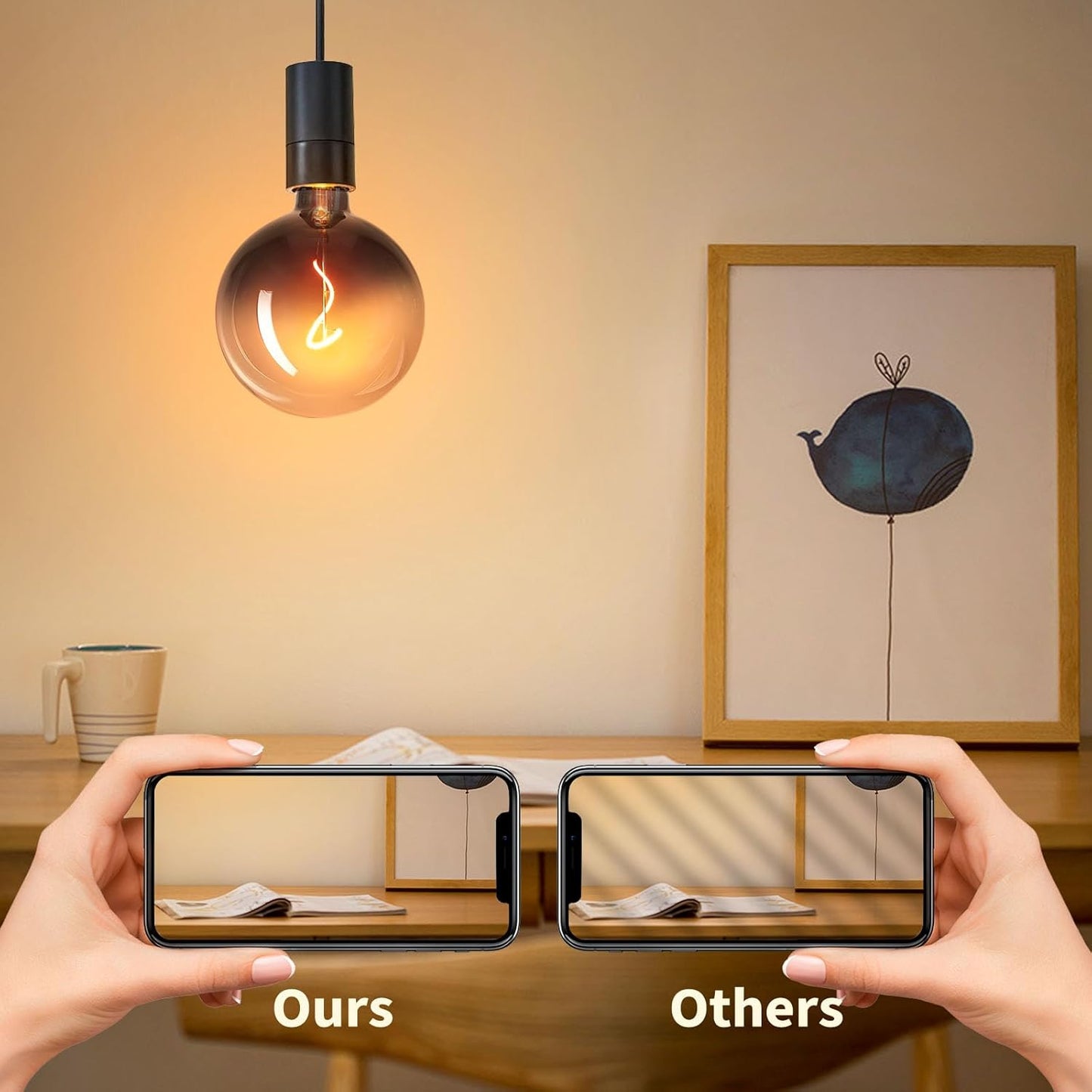 ONEWISH G150 Globe LED Bulb (6") Black