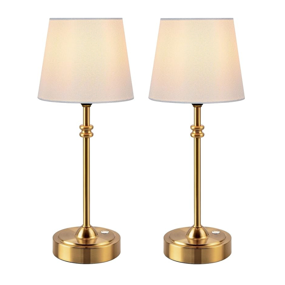 ONEWISH Set of 2 Cordless Table Lamps - Rechargeable, Dimmable, Warm Light for Dining & Patio
