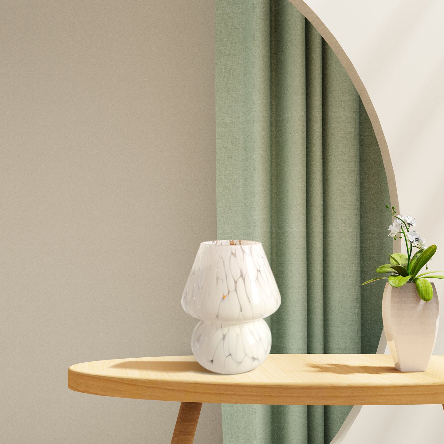 ONEWISH Mushroom Lamp - Small Vintage Bedside Table Lamp
