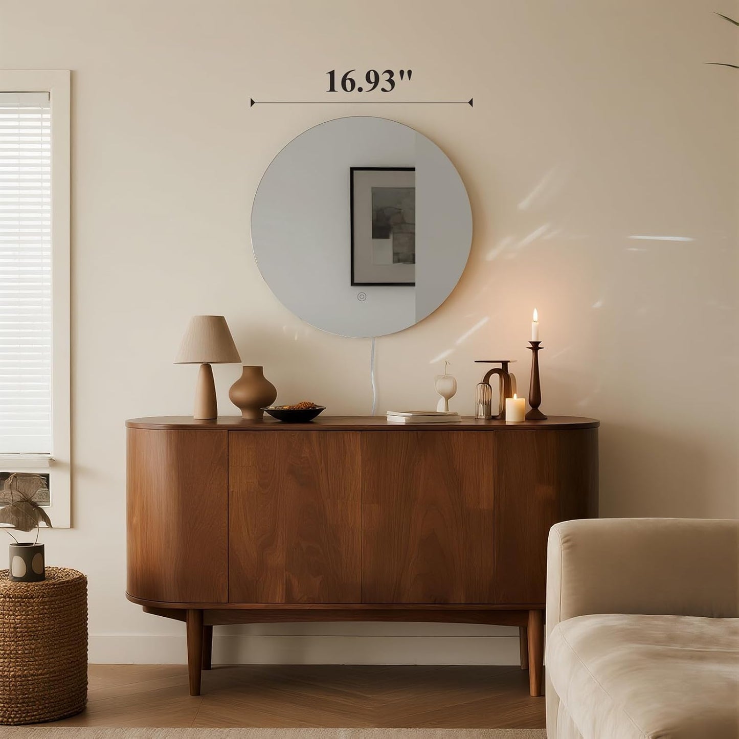ONEWISH LED Dimmable Mirror Wall Lamp - Smoky Gray