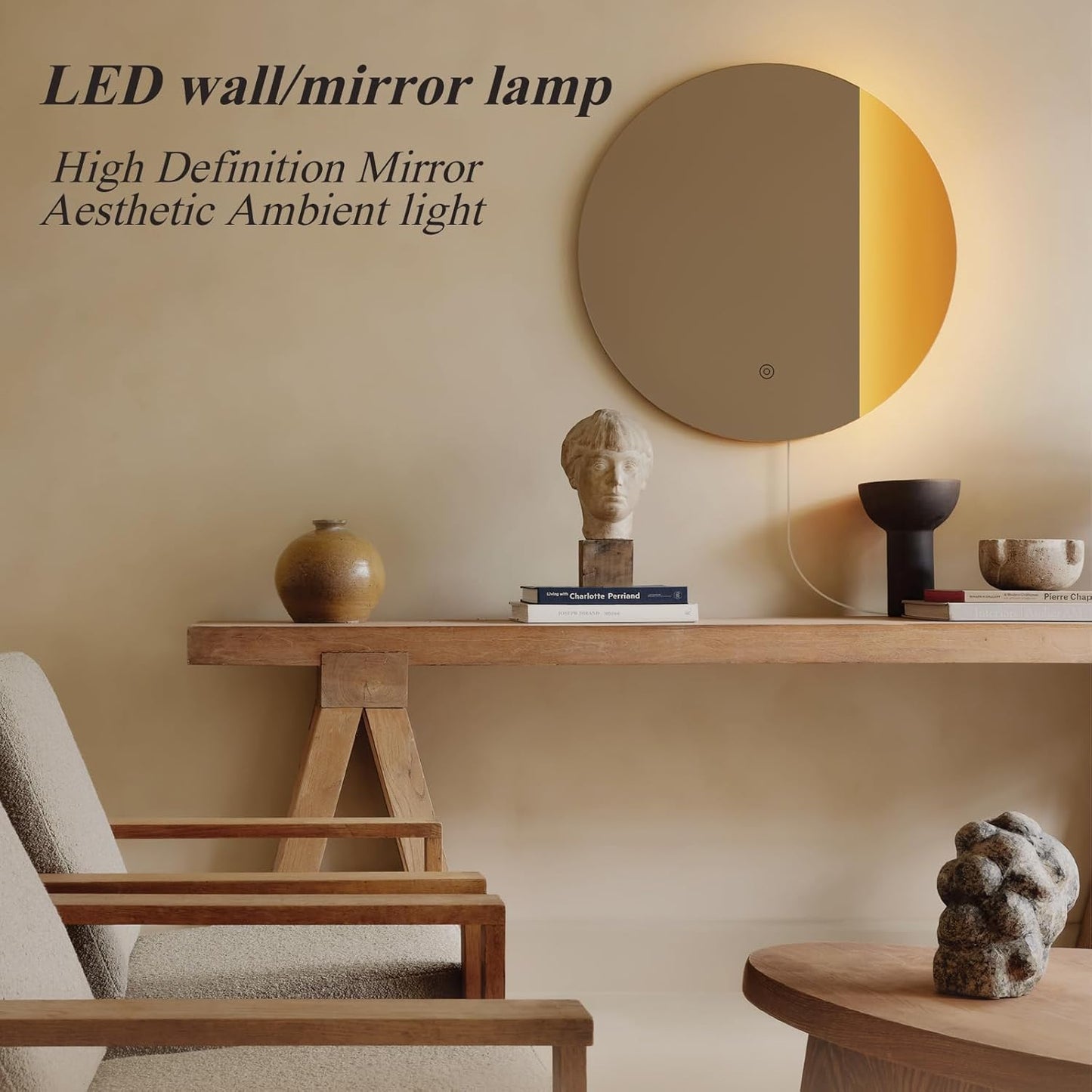 ONEWISH LED Dimmable Mirror Wall Lamp - Warm Yellow