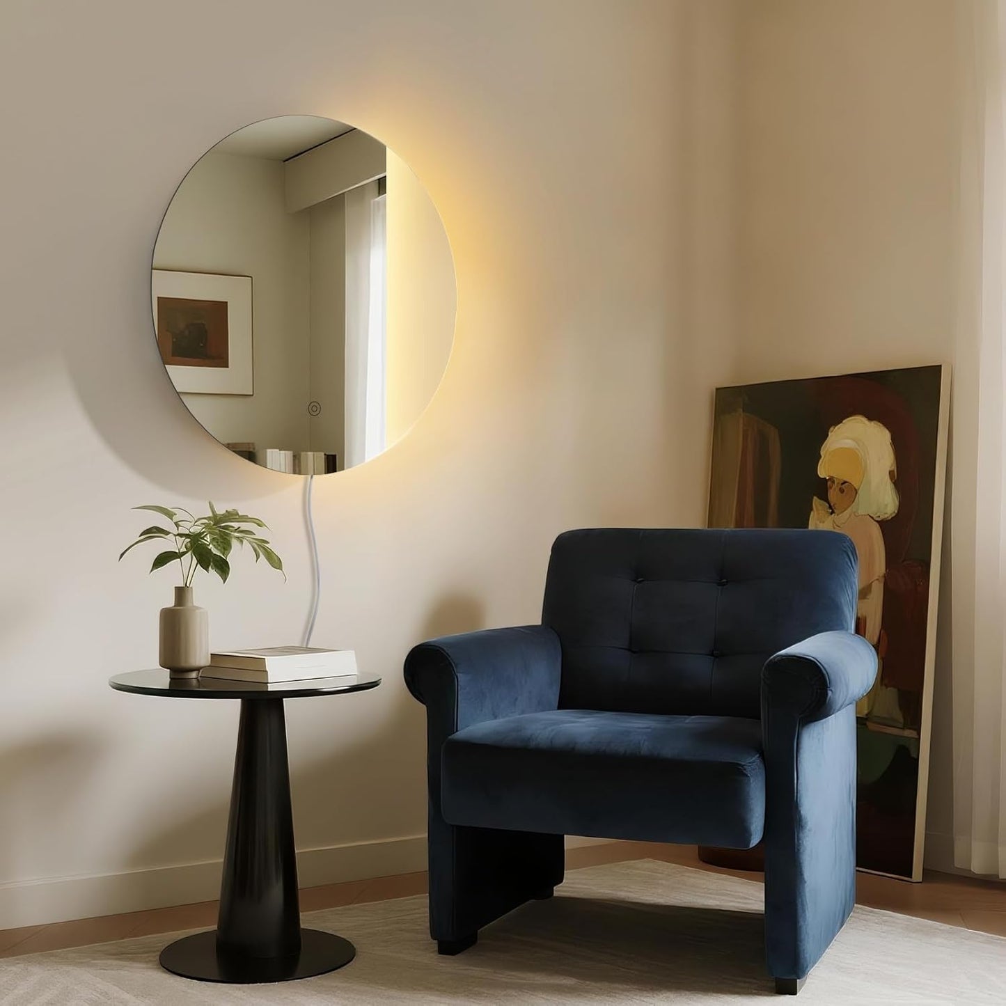 ONEWISH LED Dimmable Mirror Wall Lamp - White Silver