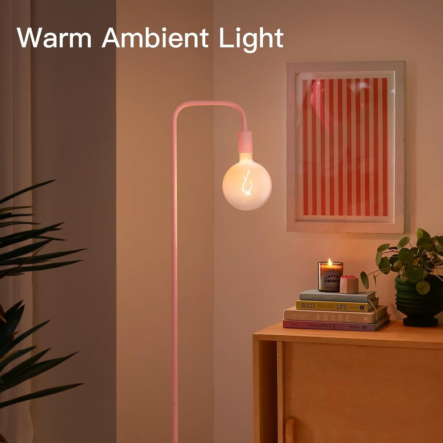 ONEWISH Floor Lamp for Bedroom, Cute Standing Lamp with LED Bulb