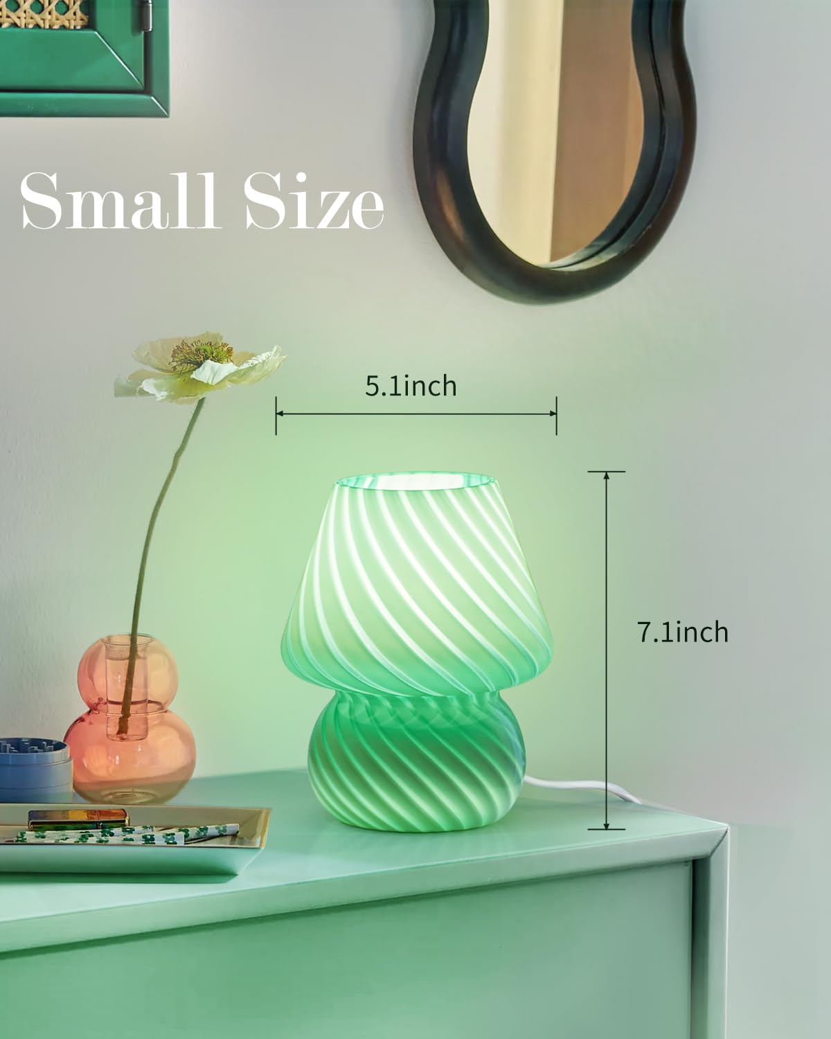 ONEWISH Elegant Striped Mushroom Lamp