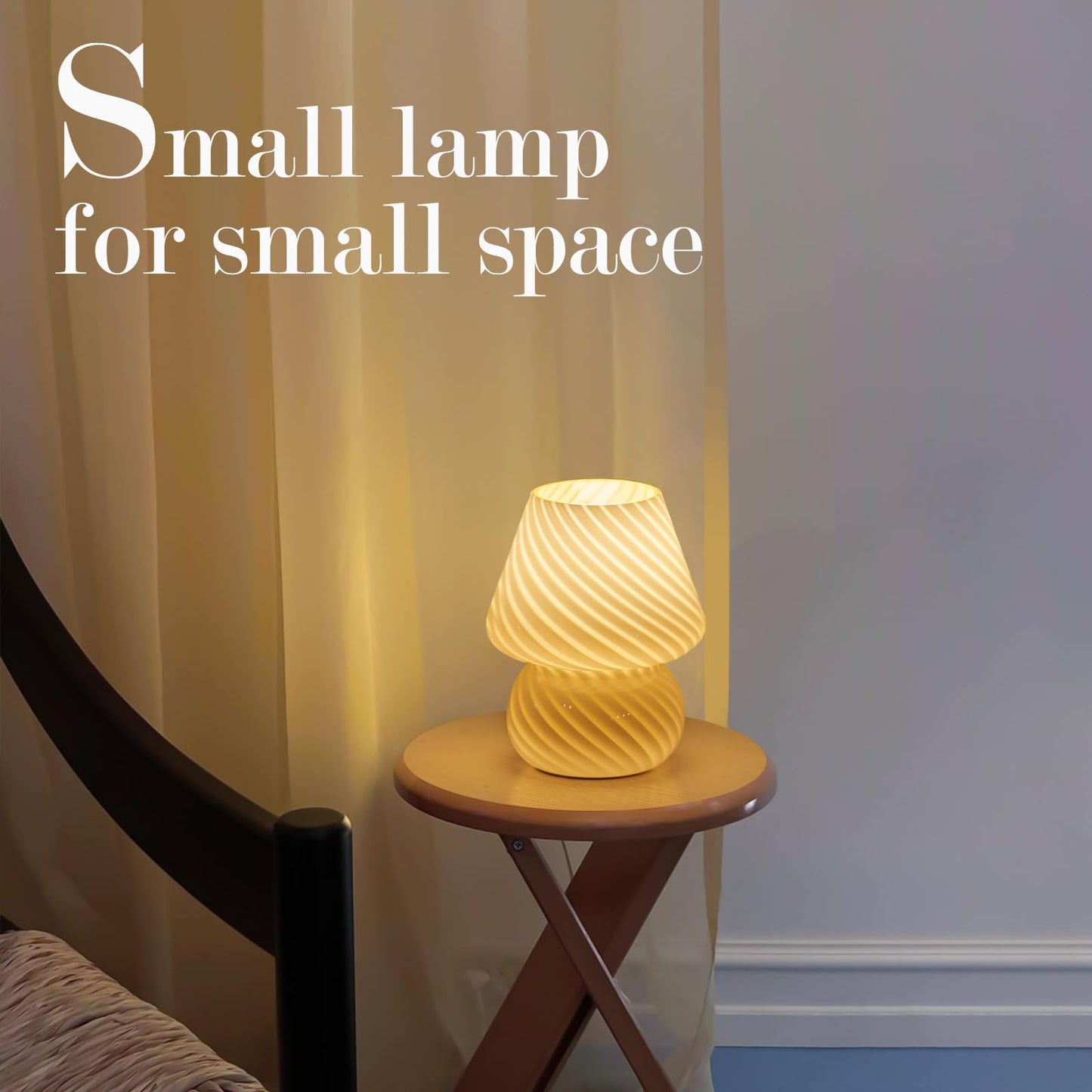 ONEWISH Elegant Striped Mushroom Lamp