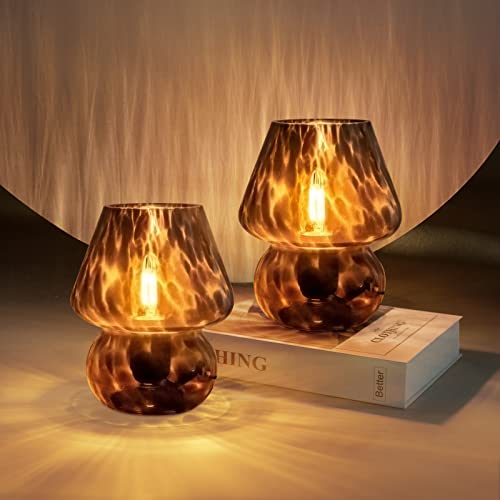 ONEWISH Mushroom Lamp - Small Vintage Bedside Table Lamp