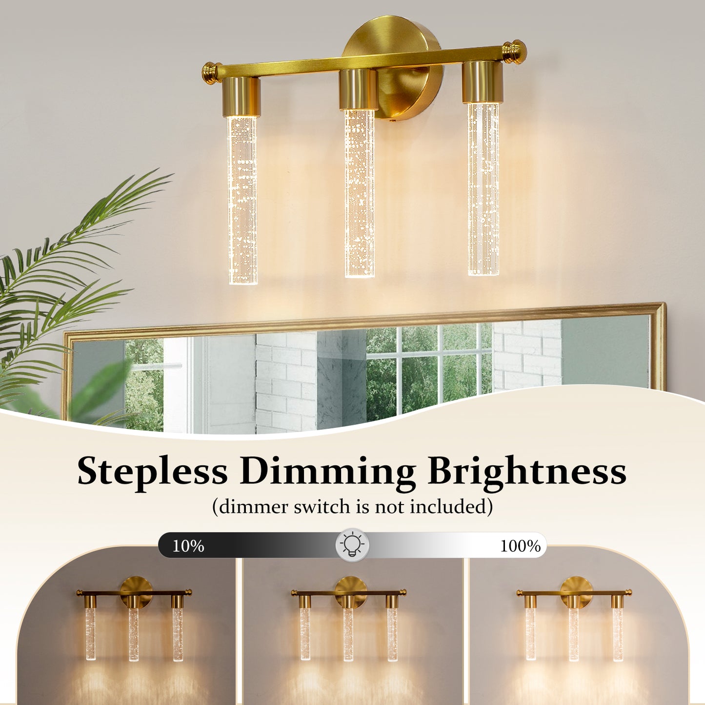 ONEWISH Modern Crystal Wall Sconces Vanity Lights for Mirror Bathroom Bedroom Kitchen Living Room Hallway Porch