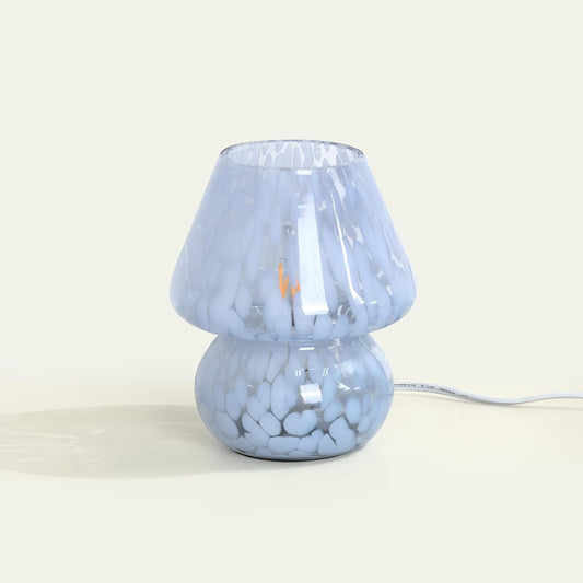 ONEWISH Mushroom Lamp Small Vintage Table Lamp Blue