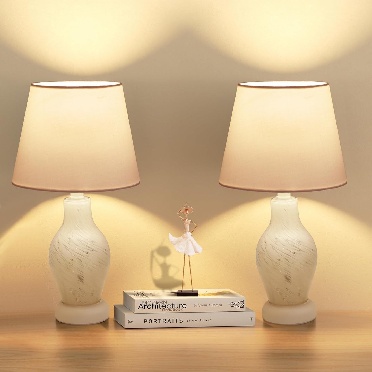 ONEWISH 14 Wine Bottle Shape Bedside Nightstand Lamp White