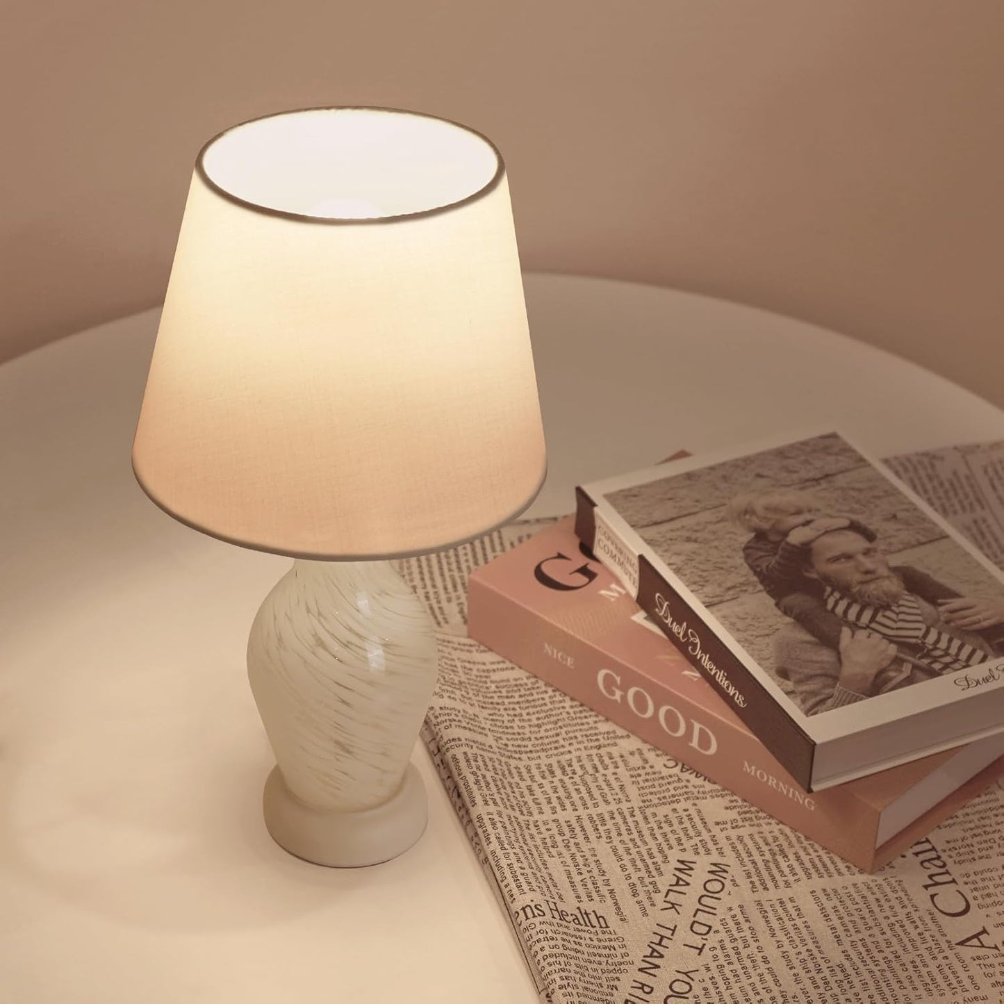 ONEWISH 14 Wine Bottle Shape Bedside Nightstand Lamp White