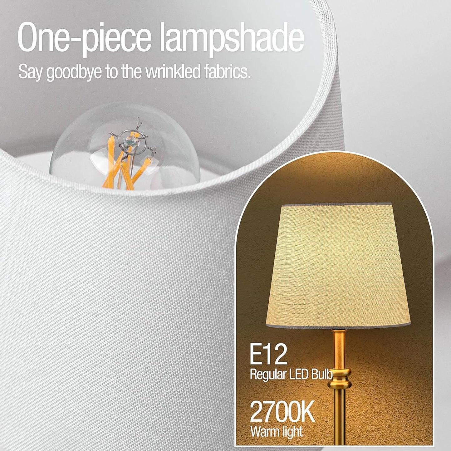 ONEWISH Set of 2 Cordless Table Lamps - Rechargeable, Dimmable, Warm Light for Dining & Patio
