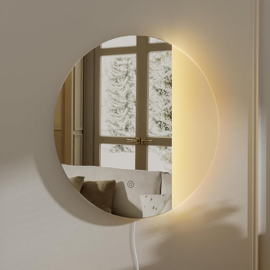 ONEWISH LED Dimmable Mirror Wall Lamp - White Silver