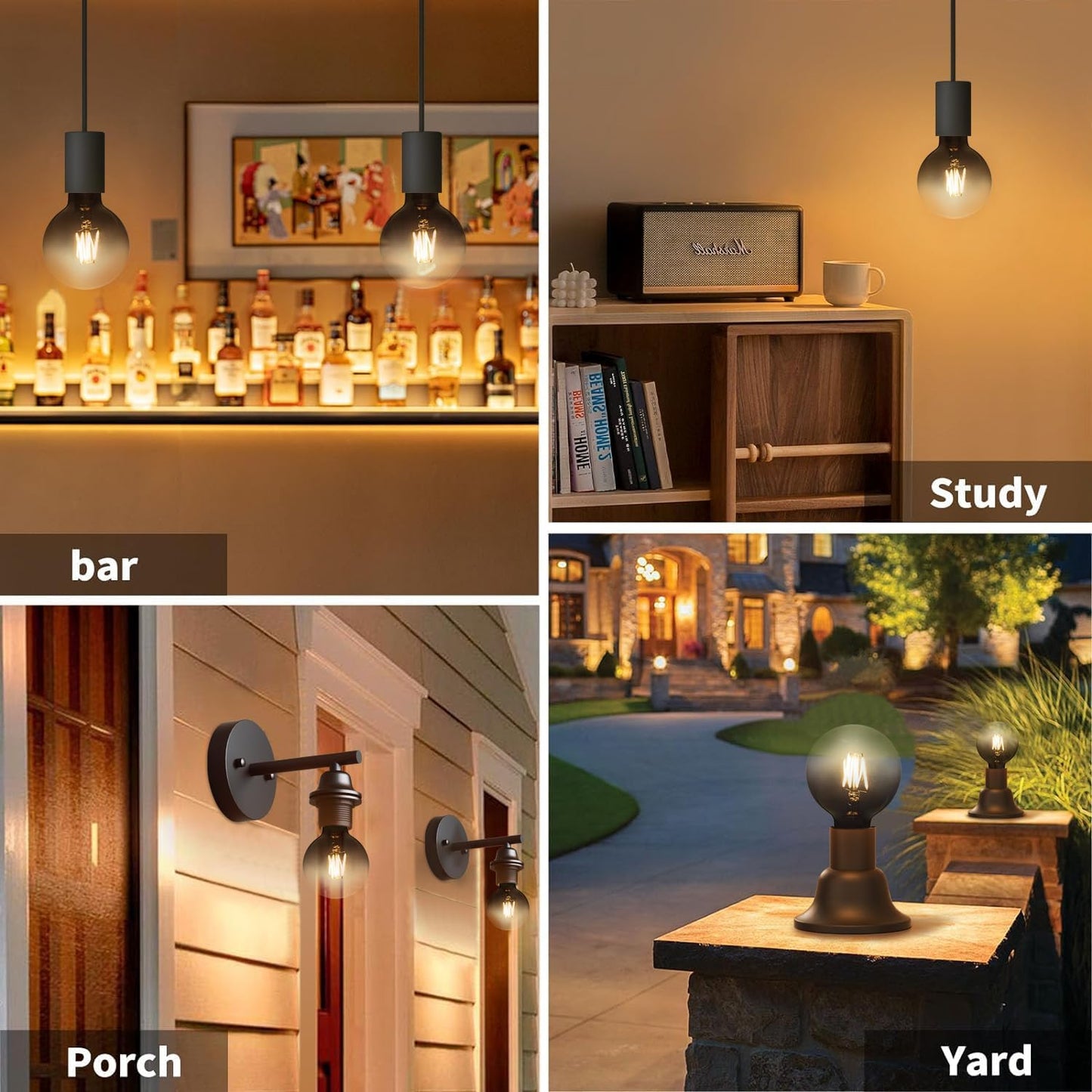 ONEWISH LED Globe Bulb, Warm White 300LM 2700K 4W, 35W Equivalent, E26 Base