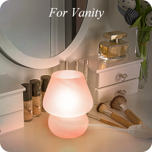 ONEWISH Mushroom Lamp Small Vintage Table Lamp Pink