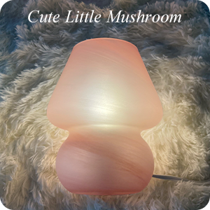 ONEWISH Mushroom Lamp Small Vintage Table Lamp Pink