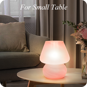 ONEWISH Mushroom Lamp Small Vintage Table Lamp Pink
