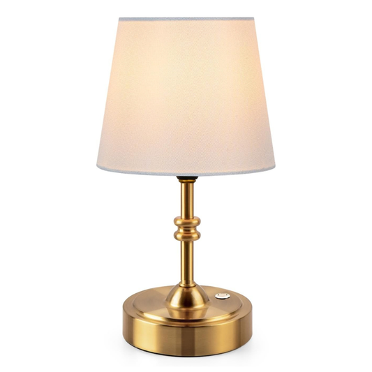 ONEWISH Small Cordless Dimmable-Battery Operated Table Lamp Golden