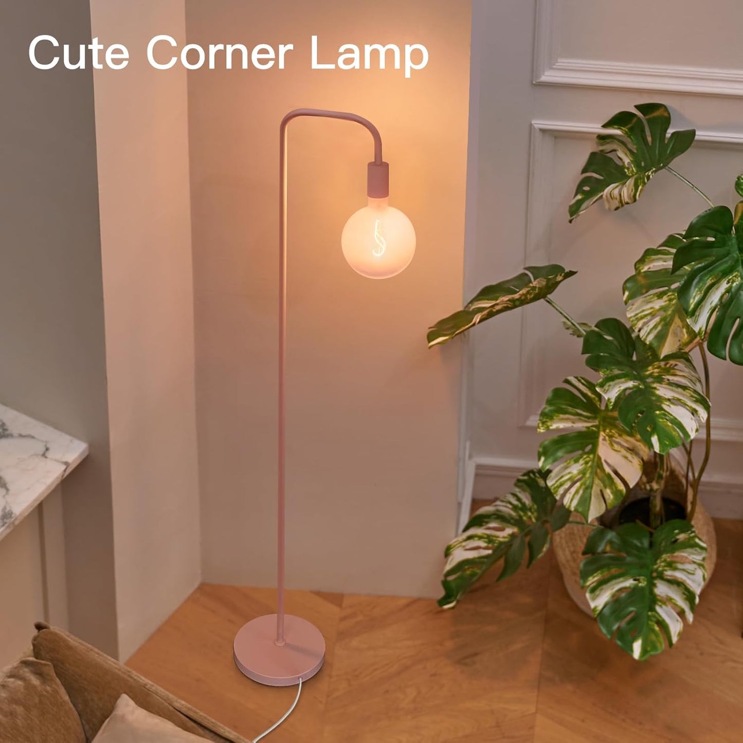 ONEWISH Floor Lamp for Bedroom, Cute Standing Lamp with LED Bulb